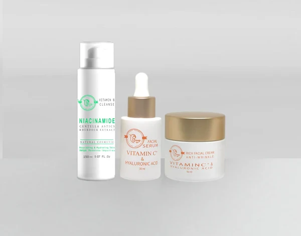 Brightening Skincare Regimen with Niacinamide, Vitamin C, and Hyaluronic Acid for Radiance and Spot Reduction